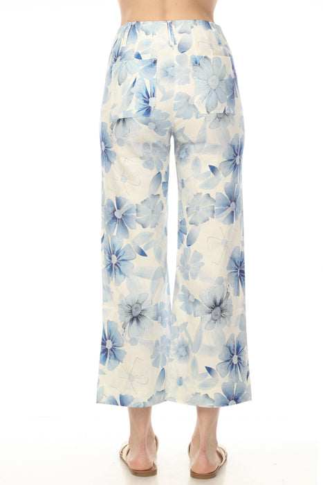 Charlie B Celestial Printed Cropped Linen Blend Pant C5462RP-913B