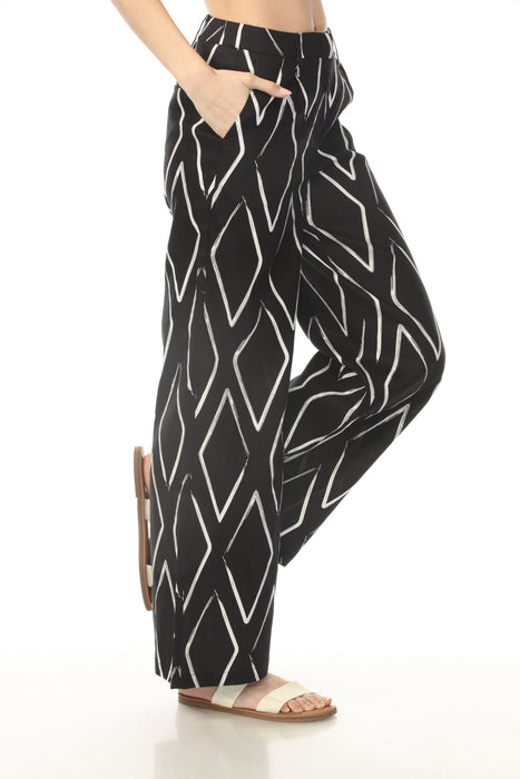 Charlie B Diamonds Pleated Linen Wide Leg Pants C5609P-771B