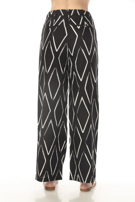 Charlie B Diamonds Pleated Linen Wide Leg Pants C5609P-771B