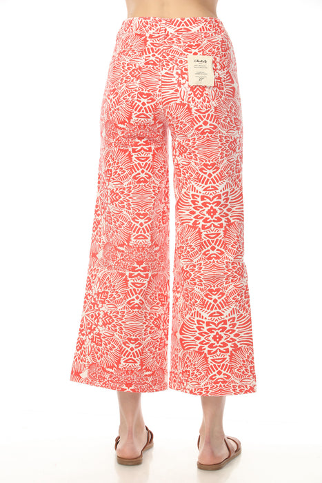 Charlie B Fiesta Printed Cropped Patch Pocket Flare Jeans C5538P-246C