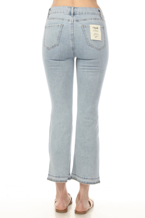Charlie B Light Blue Cropped Flare Jeans C5626-431A