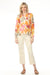 Woman wearing beige cropped jeans with scattered floral embroideries and narrow leg from Charlie B