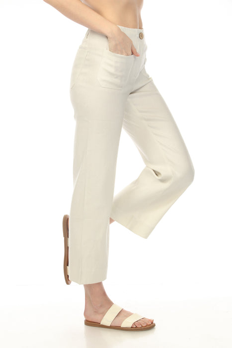 Charlie B Natural Stretch Linen Blend Cropped Pants C5462R-771B