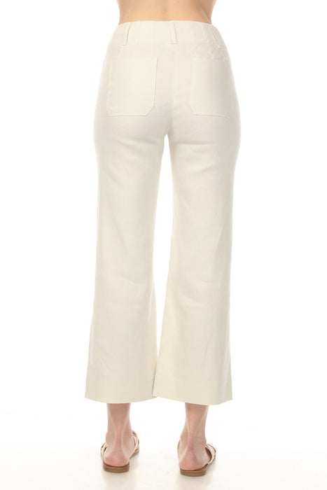 Charlie B Natural Stretch Linen Blend Cropped Pants C5462R-771B