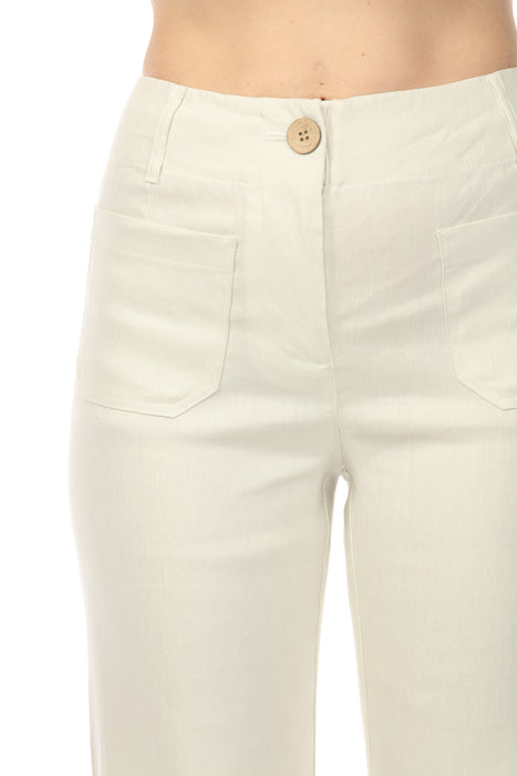 Charlie B Natural Stretch Linen Blend Cropped Pants C5462R-771B