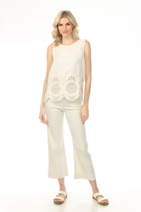 Charlie B Natural Stretch Linen Blend Cropped Pants C5462R-771B