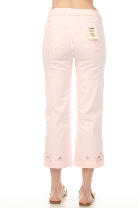 Charlie B Petal Pull On Cropped Denim with Hem Button C5404RR-618A