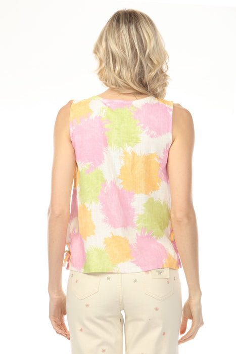 Charlie B Printed Sleeveless Top with Side Ties C4592-787A