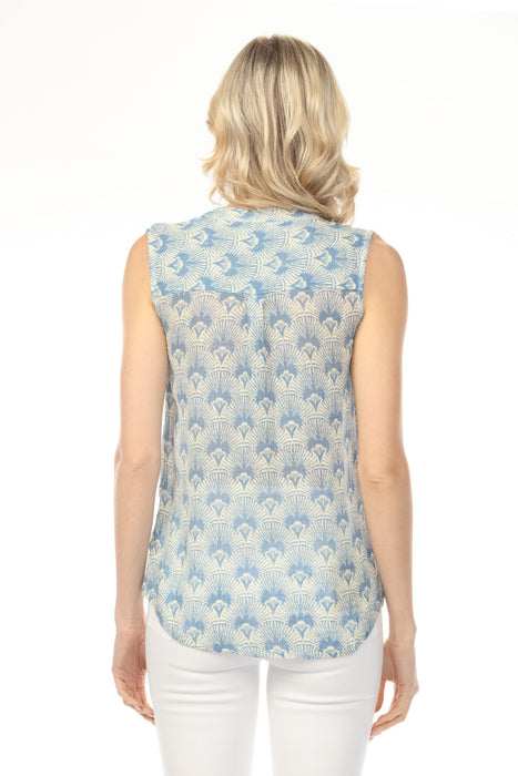 Charlie B Printed Gauze Sleeveless Shirt C4606-274C