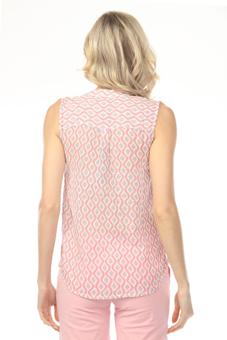 Charlie B Printed Gauze Sleeveless Shirt C4606-274C