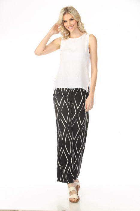 Charlie B Solid Linen Blend Sleeveless Top with Side Ties C4592-295C