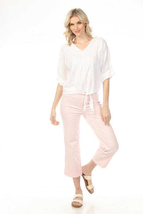 Charlie B Roll-Up Sleeve with Front Tie Top C4603-256C