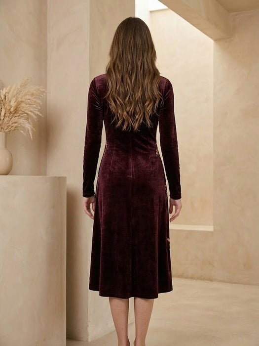 Johnny Was Corinthe Velour Mock Neck Dress J39825-9