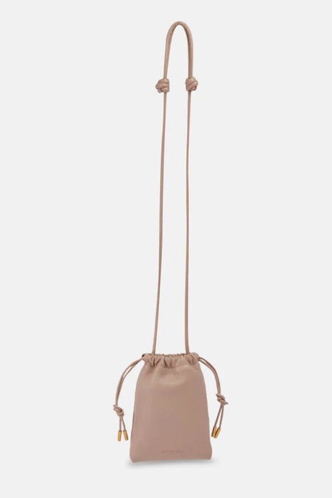 DOLCE VITA Beige Evie Pebble Leather Phone Pouch Crossbody Bag NEW
