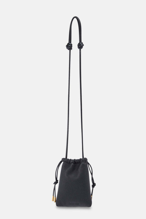 DOLCE VITA Black Evie Pebble Leather Phone Pouch Crossbody Bag NEW