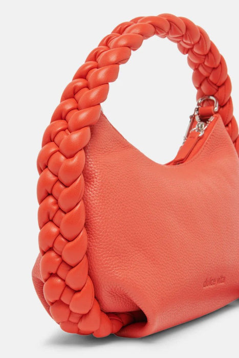 DOLCE VITA Pippa Crossbody Shoulder Bag Soft Pebbled Leather Braided Handle