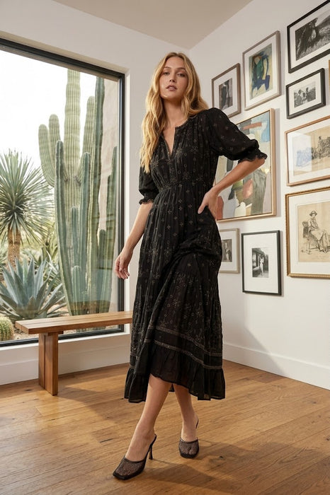 chinese dress ladies Black Lace Maxi Dress with Slip main image 0