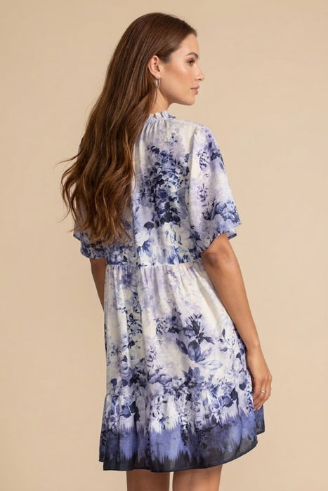 Johnny Was Azzura Flutter Sleeve Tiered Dress Slip W35325-6