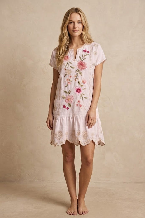 Johnny Was JWLA Della Relaxed Linen Flounce Dress J37125-4