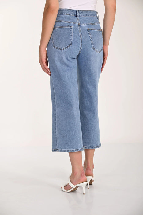 Frank Lyman Blue High-Waist Sailor Cropped Jeans 266523
