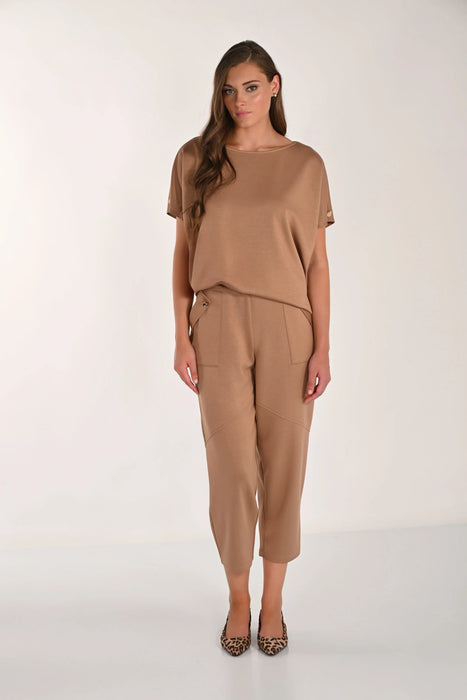Frank Lyman Camel Pull-On Cropped Pants 261398