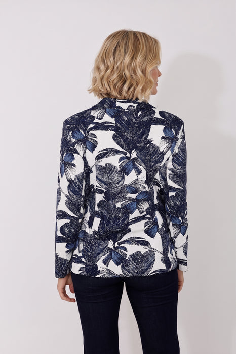 Frank Lyman Midnight/Off-White Floral Long Sleeve Blazer 266340