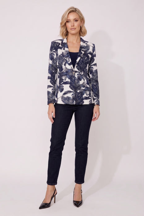 Frank Lyman Midnight/Off-White Floral Long Sleeve Blazer 266340