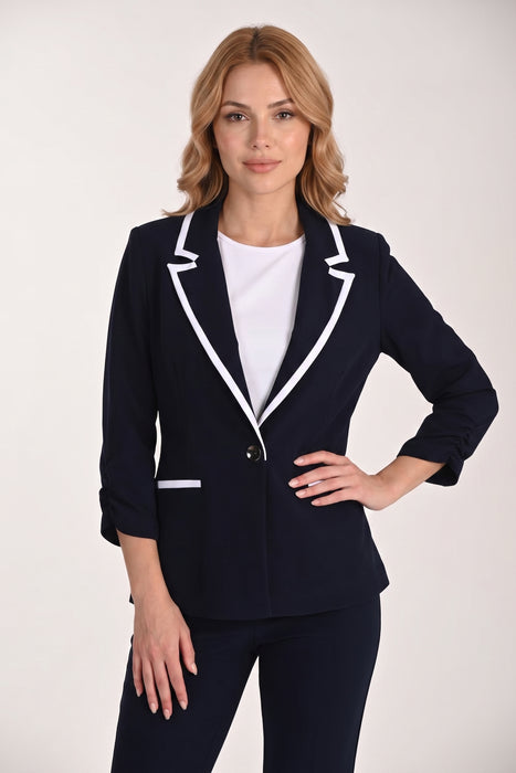 Frank Lyman Midnight/White Contrast Trim Blazer 266009