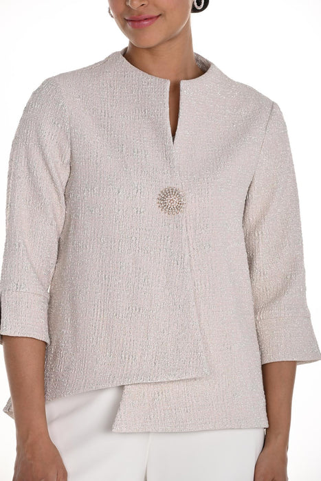 Frank Lyman Pink/Gold Textured Shimmery Swing Jacket 258185