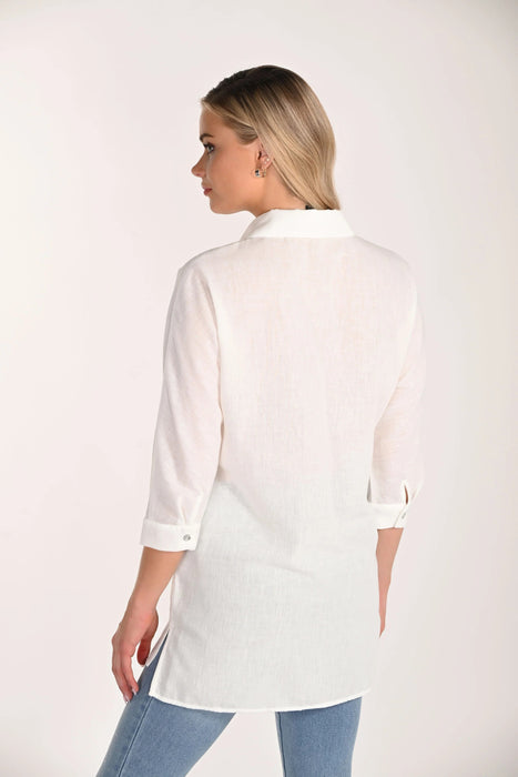 Frank Lyman White/Multi Jewel Embellished Butterfly Shirt 266567