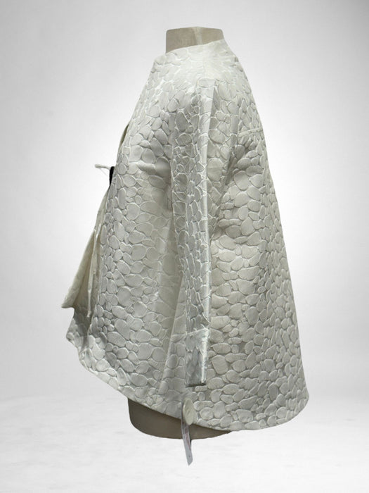 IC Collection Ivory Jacquard High-Low Asymmetric Jacket 2125J