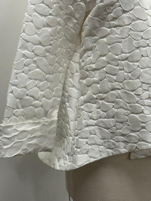 IC Collection Ivory Jacquard High-Low Asymmetric Jacket 2125J