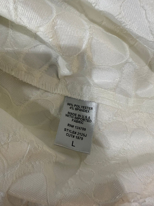 IC Collection Ivory Jacquard High-Low Asymmetric Jacket 2125J