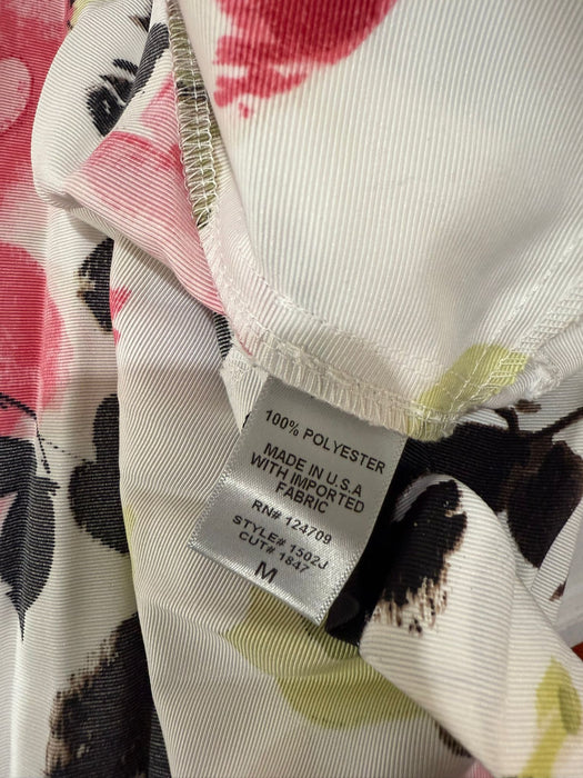 IC Collection White Floral Back Pleats Jacket 1502J