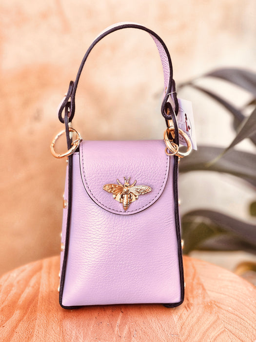 Jijou Capri Light Lavender Bumblebee Leather Cellphone Case Bag NEW