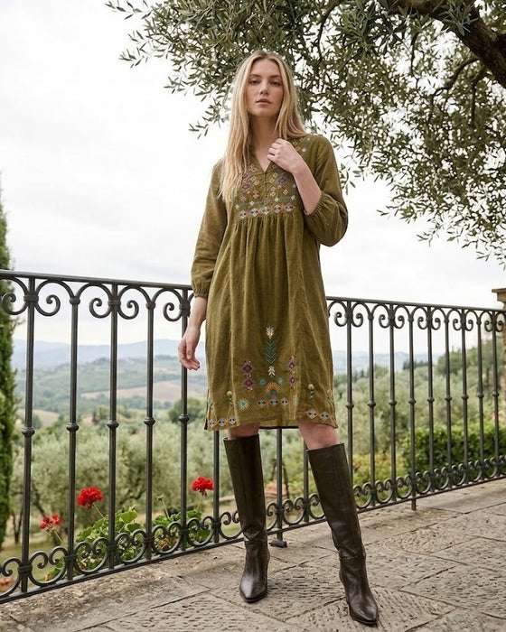 Johnny Was Button Front Yoke Dress W35825-6