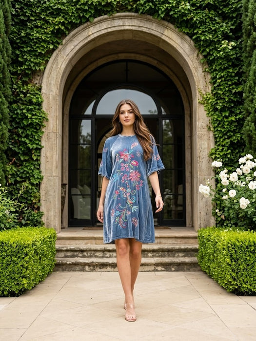 Johnny Was Karime Velvet Flutter Sleeve Raglan Dress J38425-6*