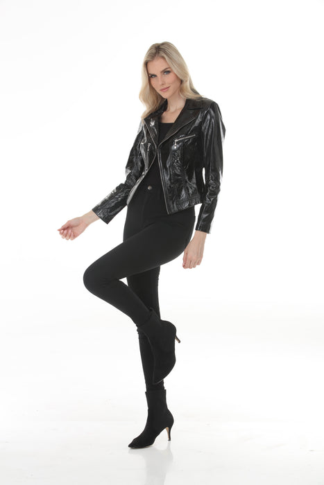 Insight New York Black Vegan Leather Moto Jacket BCJ8909VS
