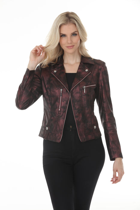 Insight New York Liquid Wine Clouds Moto Jacket BCJ8909MPRA