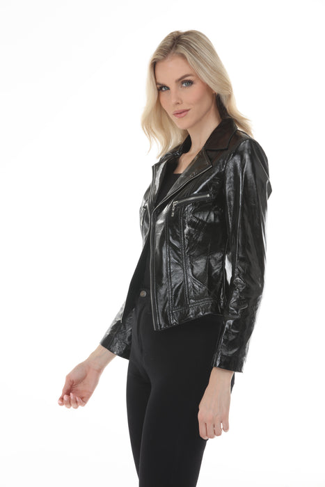 Insight New York Black Vegan Leather Moto Jacket BCJ8909VS
