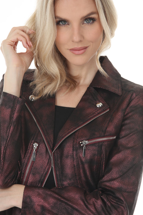 Insight New York Liquid Wine Clouds Moto Jacket BCJ8909MPRA