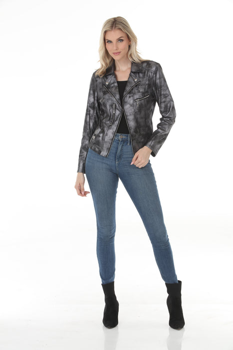 Insight New York Liquid Dark Silver Clouds Moto Jacket BCJ8909MPRA