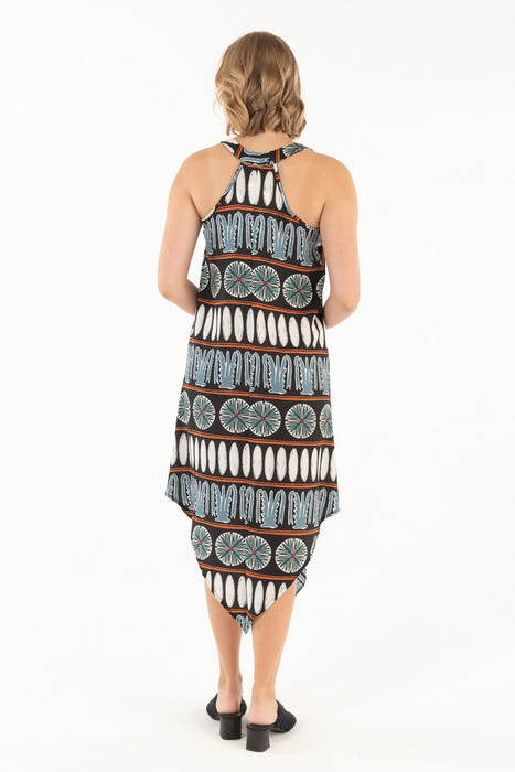 Isle by Melis Kozan Tribal Handkerchief Midi Trapeze Dress 425-10305