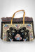 Jijou Capri Style JC0321 Black Tapestry Leather Double Handle Handbag