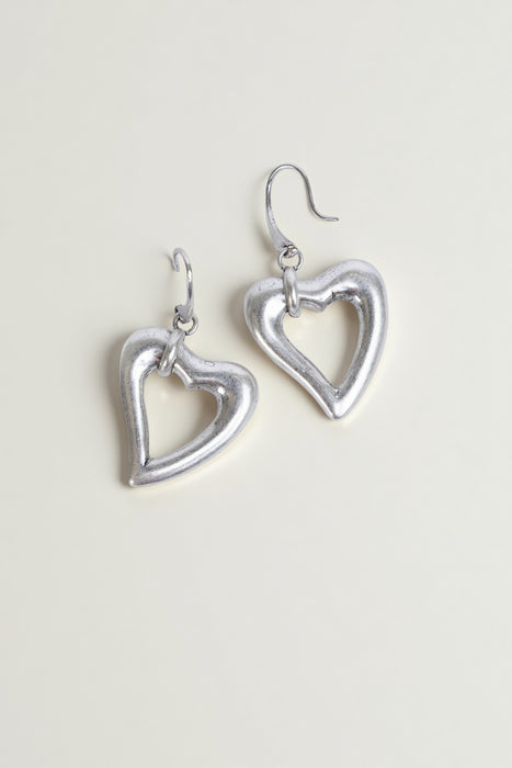 Johnny Was Silver Abstract Heart Earrings CJ72925