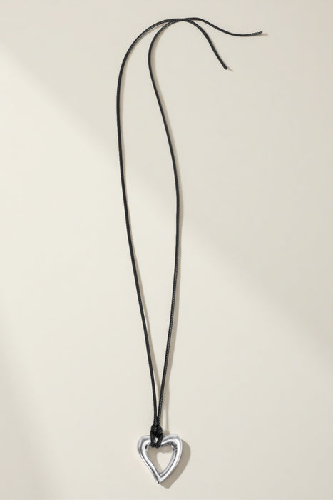 Johnny Was Silver Abstract Heart Pendant Necklace CJ72825