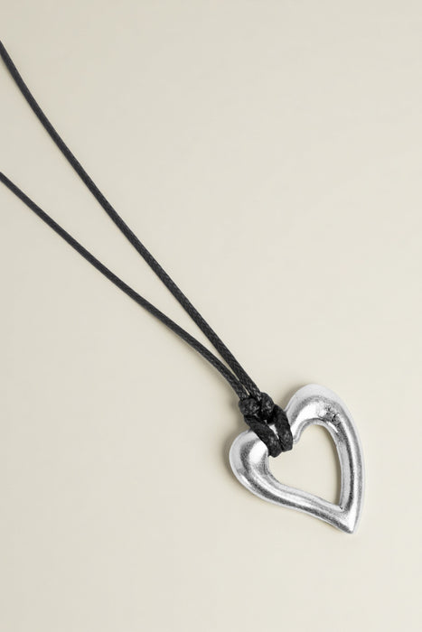 Johnny Was Silver Abstract Heart Pendant Necklace CJ72825