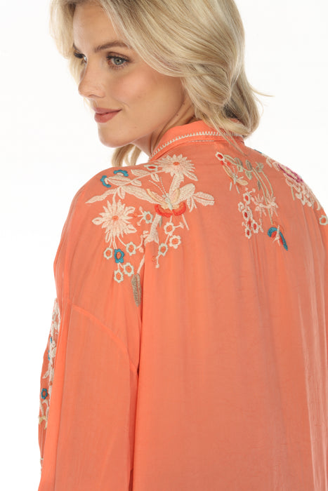 Johnny Was Adrina Embroidered Tunic Top C29024 Boho Chic