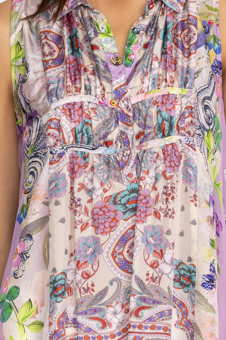 Johnny Was Ahmanita Silk Floral Tunic Top C20824