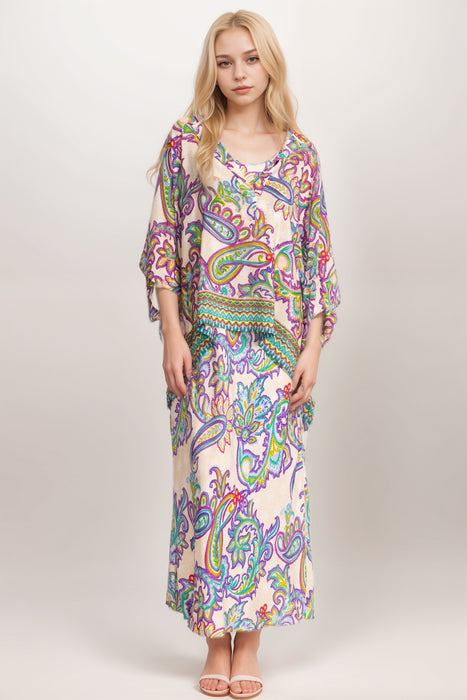 Johnny Was Aletika Paisley Print Silk Poncho C24925A3